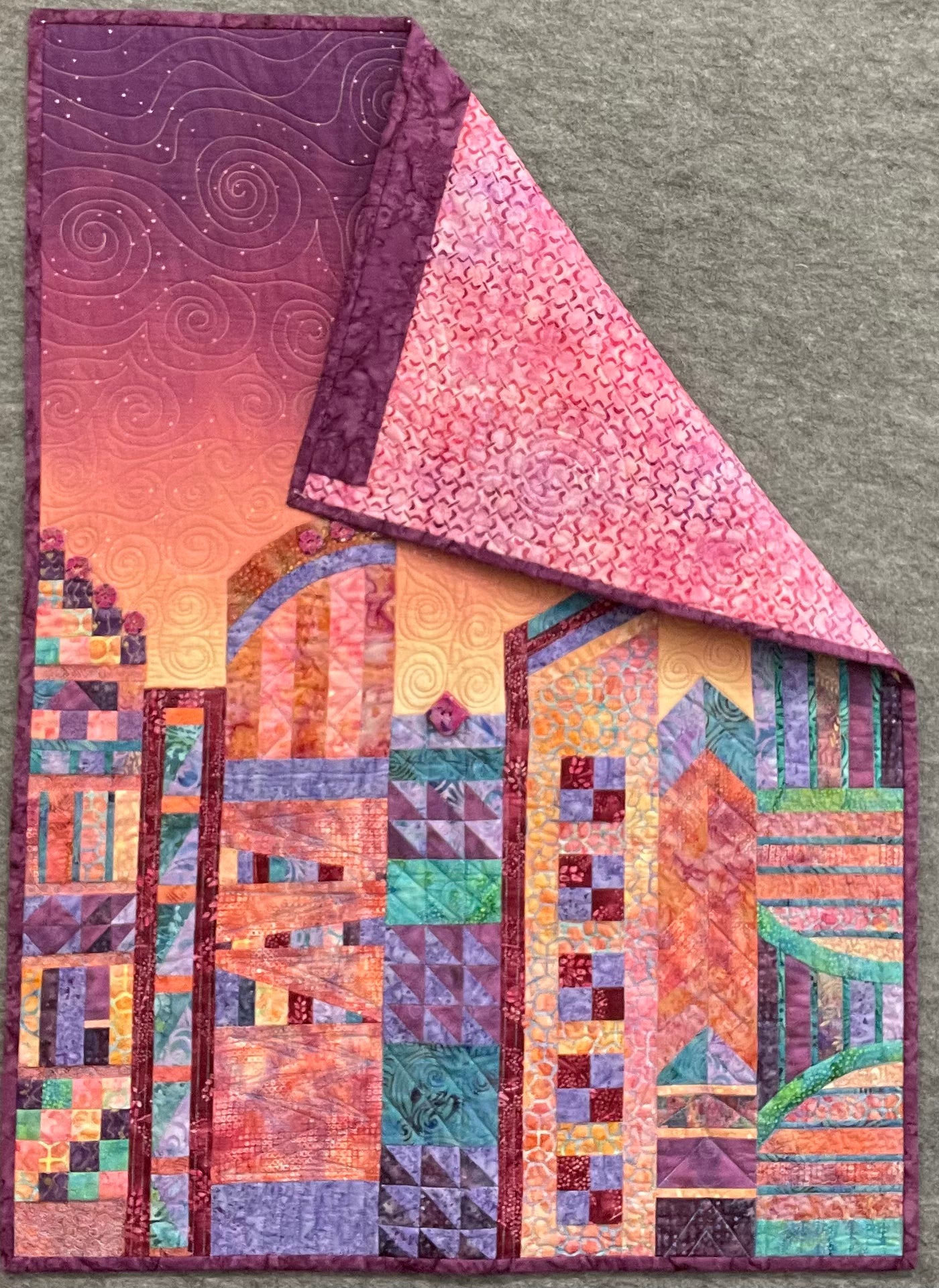 Purple Twilight: Quilted Wall Art