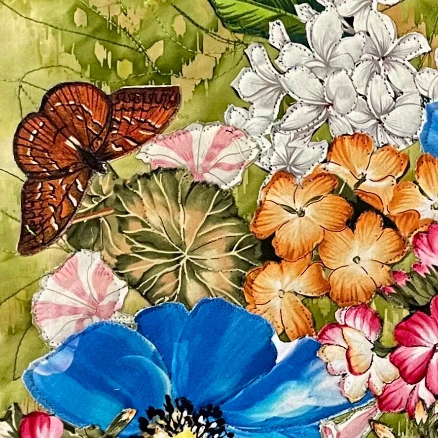 Drenched in Sun: A Floral Textile Art Wallhanging