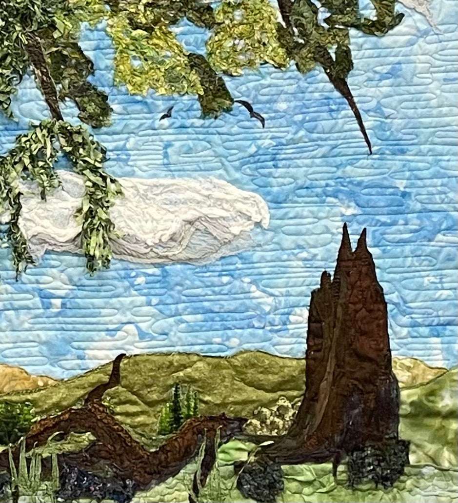Looking Up: Landscape Textile Art Wall Hanging