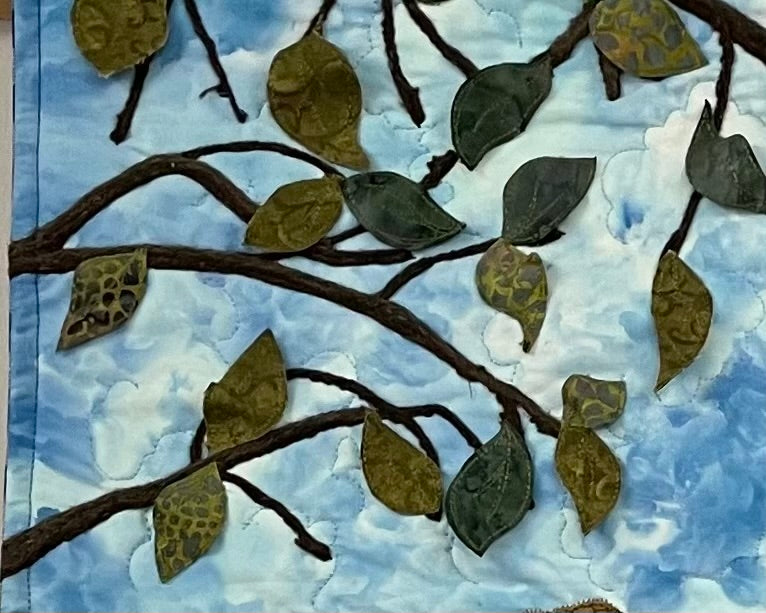 Dolphins Dancing in the Sky: Seascape Art Quilt
