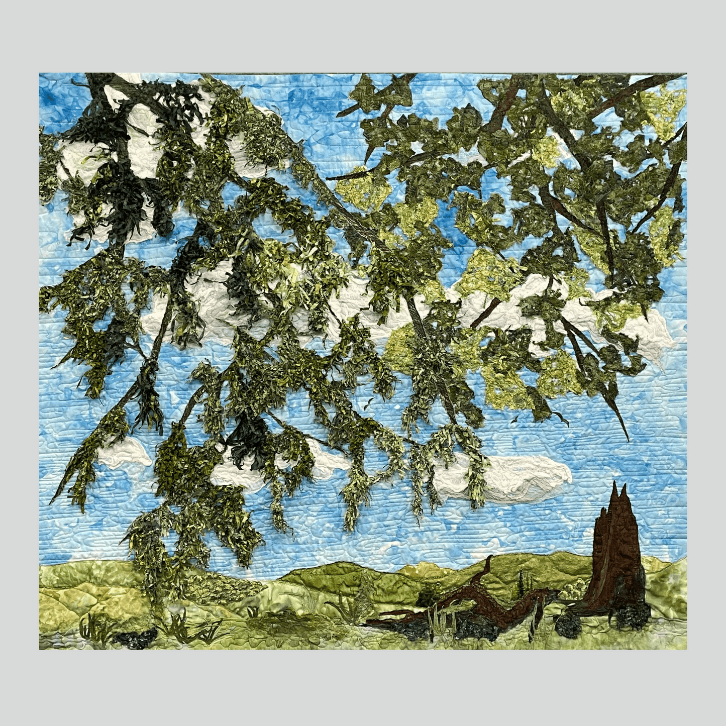 Looking Up: Landscape Textile Art Wall Hanging