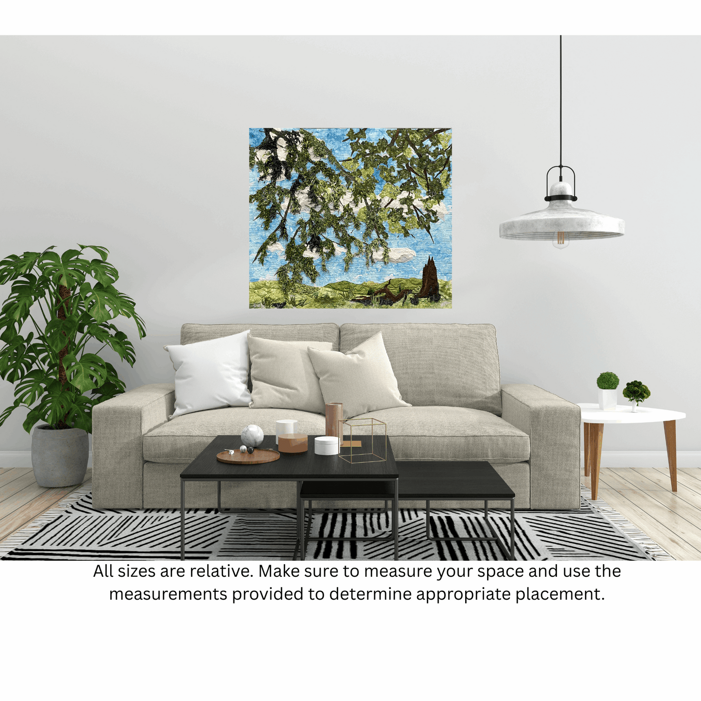 Looking Up: Landscape Textile Art Wall Hanging