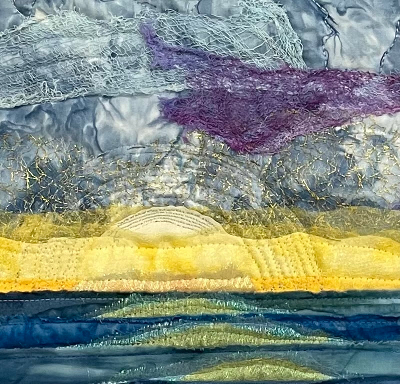 Chasing the Sun: Seascape Art Quilt